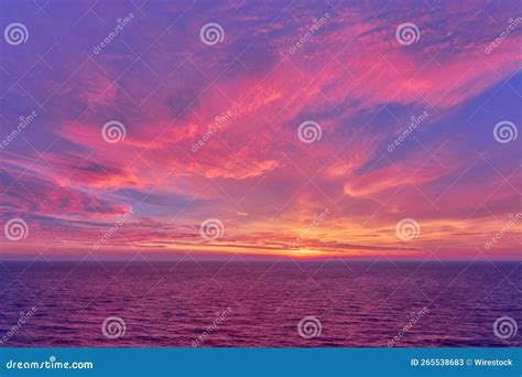 Beautiful Horizon Of The Sea During Colorful Sunrise In Ramsgate Kent