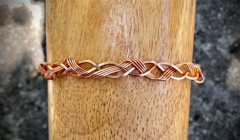 Art Deco 6 Strand Braided Copper Wire Bracelet Etsy