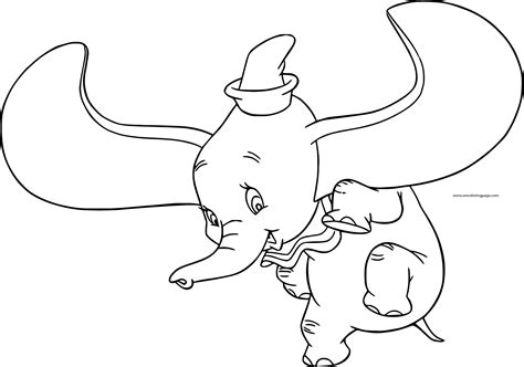 Dumbo Flying Coloring Pages