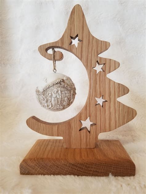Christmas Tree Ornament Holder White Oak Etsy Wood