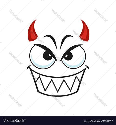 Cartoon Devil Face Smiling Demon Emoji Royalty Free Vector