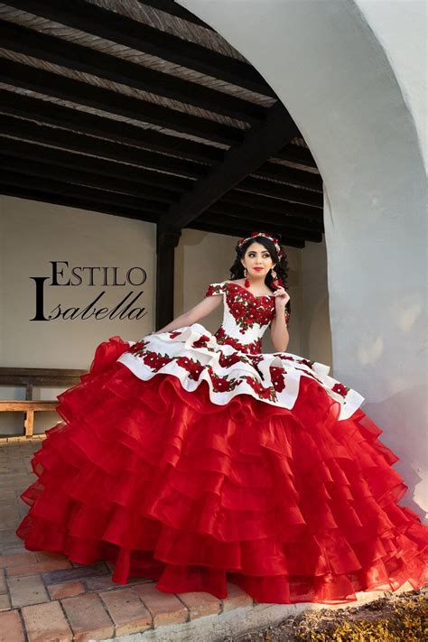 Red Harro Mexican Quinceaños Dress Mexican Quinceanera Dresses Quince Dresses Mexican Red