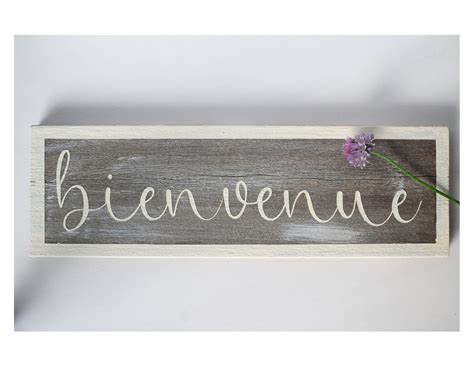 Rustic French Welcome Sign Reclaimed Wood Bienvenue Etsy