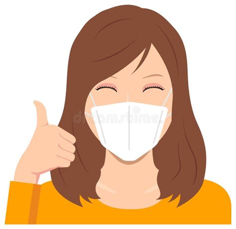 Young Woman Wearing A Mask Vector Illustration Upper Body Stock Vector