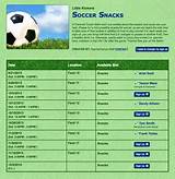 Soccer Game Snack Schedule Pictures