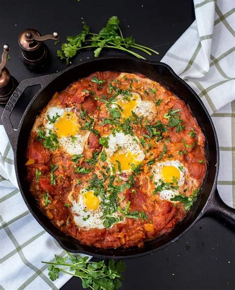 Twenty Minute Skillet Shakshuka Eggs Poached In A Tomato And Pepper
