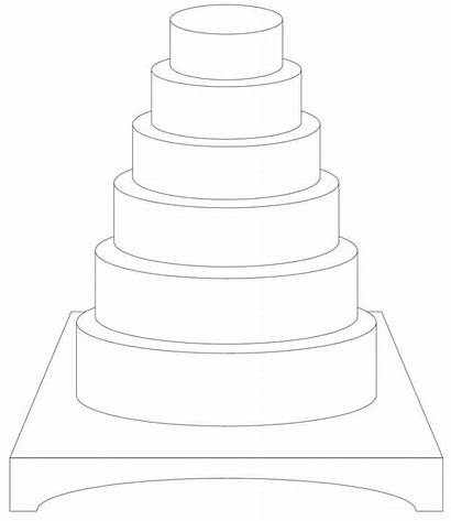 Cake Drawing Templates Template Tier Sketch Square