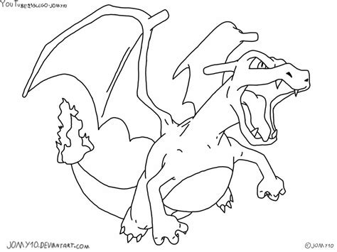 Charizard coloring plate by jomy10 on DeviantArt