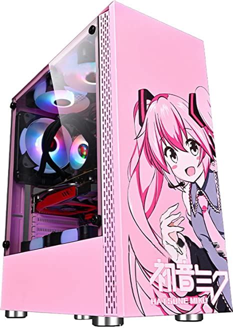 Anime Computer Case Atx Mid Tower Pc Gaming Case Front Usb Port