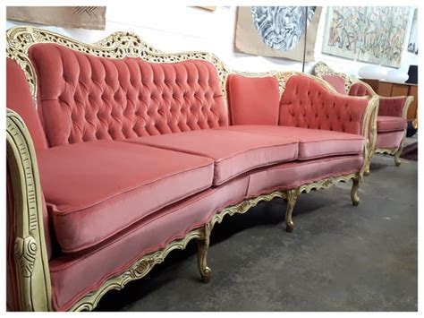 Shop with afterpay on eligible items. Vintage Pink Tufted Sofa Set