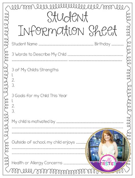 How I Organize Back To School Forms School Forms Student Info Sheet