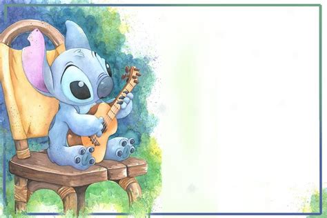 Disney's Stitch Blank Card. Use for invites, thank you cards, and more