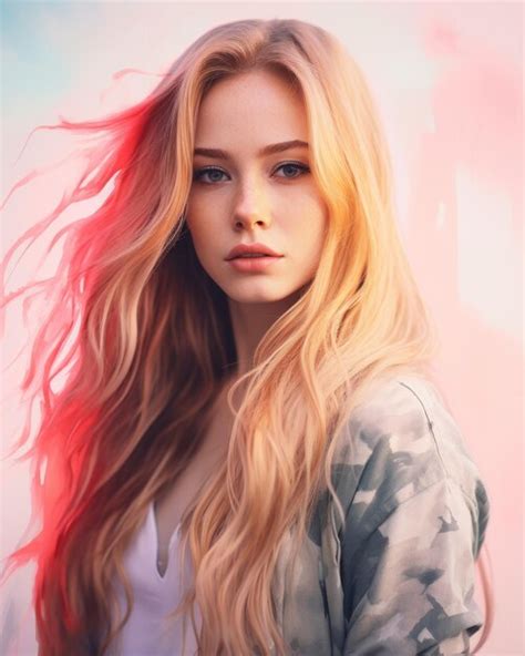 Premium Ai Image A Beautiful Young Woman With Long Blonde Hair And