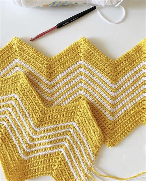 Crochet Gold Front Loop Chevron Blanket Daisy Farm Crafts