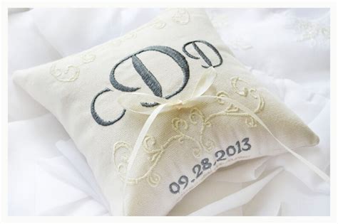 Ring Bearer Pillow Wedding Ring Pillow Monogrammed Ring Etsy