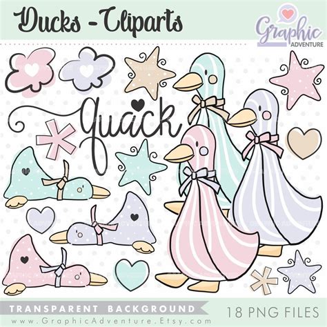 Duck Clipart, Duck Graphics, Ducky Clipart, COMMERCIAL USE, Animal Clipart, Duckie Clipart, Baby ...