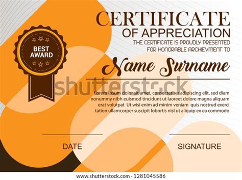 Creative Certificate Appreciation Award Template Illustration Stock