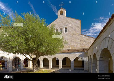 Courtyard Of The Church Of The Multiplication In Tabgha On The Main