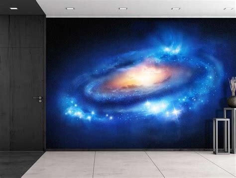 Wall26 Galaxy Wall Mural Space Wall Mural Bule Nebula Etsy
