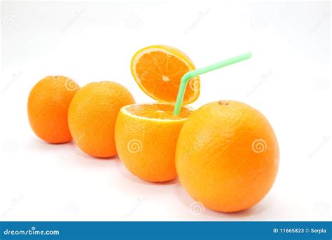 Four Oranges On White Stock Image Image Of Background 11665823