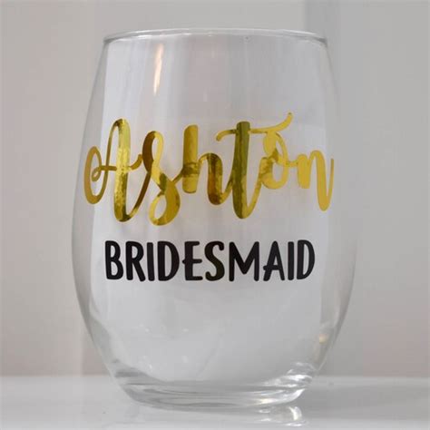 Personalized Bridesmaid Wine Glass Bridesmaid Proposal Etsy