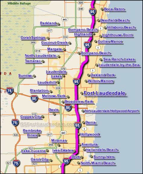 10th Street I 95 South Florida Map Map