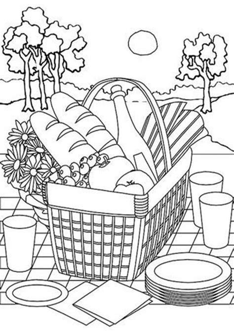 Picnic Food Coloring Pages Printable Coloring Pages