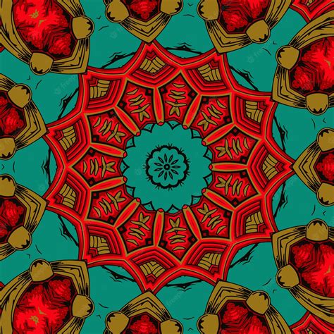 premium vector set of abstract kaleidoscope background beautiful kaleidoscope seamless pattern