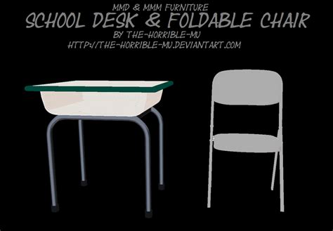 Mmd M3 Furniture School Desk And Chair Dl By The Horrible Mu On