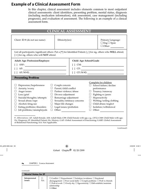 1 Example Of A Clinical Assessment Form Pdf Substance Abuse