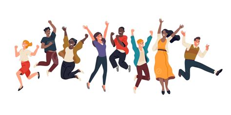 Young People Jumping Vector Art Png Happy Jumping People Joyful Young