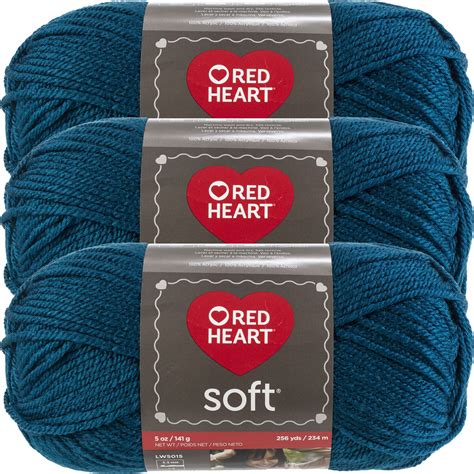 Red Heart Soft Yarn Teal Multipack Of 3