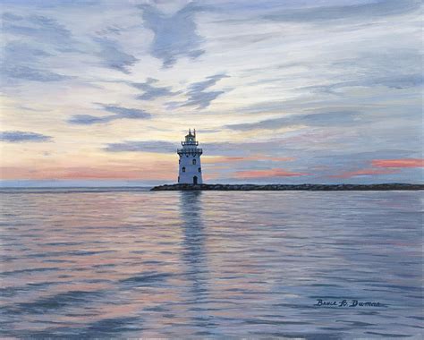 Saybrook Breakwater Light Painting By Bruce Dumas Fine Art America