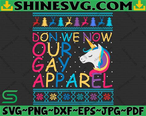 christmas unicorn svg don we now our gay apparel lgbtq pride christmas hand lettered cut
