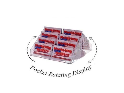 spinning business card holder 16 pocket counter top rotating multi slot display