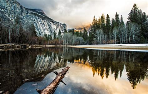 Wallpaper Clouds Trees Landscape Mountains Nature Lake Reflection