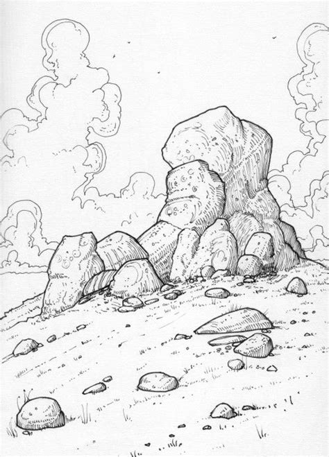 Drawing Of A Rock Formation Drawing Rocks Drawings Texture Sketch
