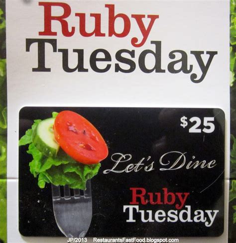 Aug 24, 2021 · ruby tuesday gift card special december 1, 2016; Restaurant Fast Food Menu McDonald's DQ BK Hamburger Pizza Mexican Taco BBQ Chicken Seafood ...