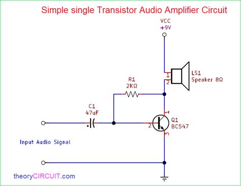 Simple Single Transistor Audio Amplifier Circuit