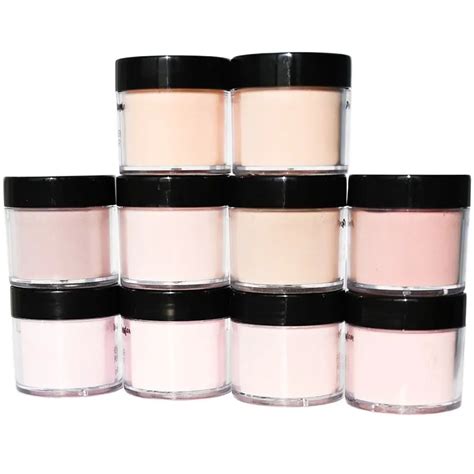 1Oz 28g Bottle Nude Color Acylic Powder 10 Pink Colors 2In1 FastDry