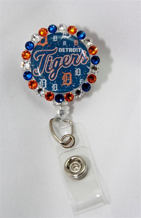Detroit Tigers Badge Reel Belly Button Rings Badge Reel Badge