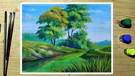 Easy Landscape Painting With Poster Colours Loud Forum Diaporama