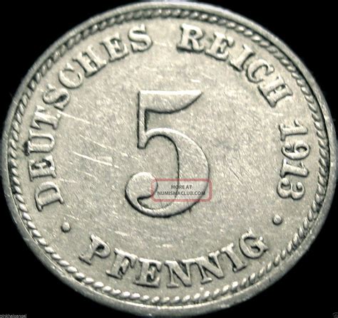 Germany The German Empire German 1913d 5 Pfennig Coin