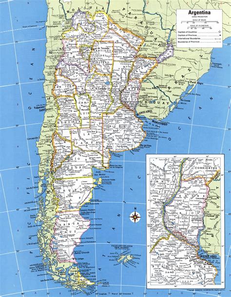 Grande Detallado Mapa Político Y Administrativo De Argentina Con Todas Ciudades Argentina