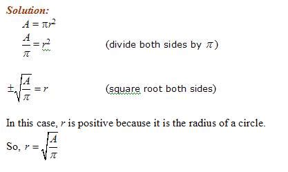 We have all probably worked with some geometric formulas in our study of mathematics. Solve for Variable in the Formula (solutions, examples ...