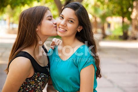 Kissing My Best Friend Stock Photos