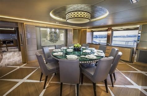 Luxury Yacht Sehamia Formal Dining Room — Yacht Charter And Superyacht News