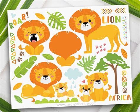 African Lions Clipart Lion King Lioness Baby Safari Animals Jungle