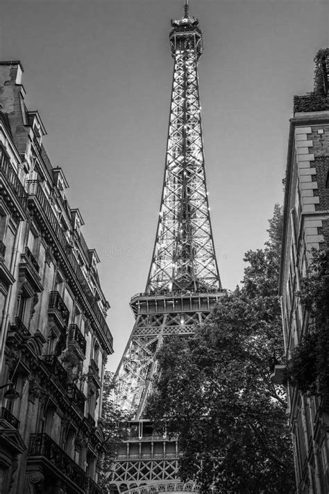 Vertical Low Angle Grayscale Shot Of The Eiffel Tower Paris France