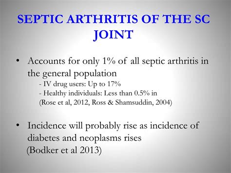 PPT A RARE CASE OF SEPTIC SHOCK SECONDARY TO PRIMARY STERNOCLAVICULAR JOINT SEPTIC ARTHRITIS